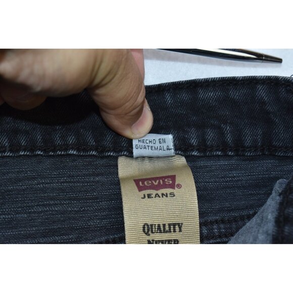 Levi's Wedgie Women's Jeans Size 32 Black Straight Mid Rise Stretch - Picture 10 of 14